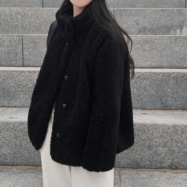 [왕아방핏🤎/주문폭주✨]후회없는 선택,푸들 양털 오버핏 하프 스웨이드 퍼자켓,코트 상세 이미지 41