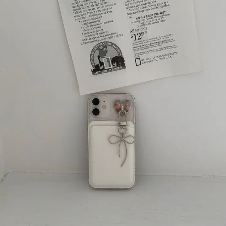 [리뷰최고🎀/풀세트] 발레코어 실버 메탈 리본 맥세이프 하드 케이스 세트 Ballet silver metal ribbon mac safe case set 상세 이미지 8