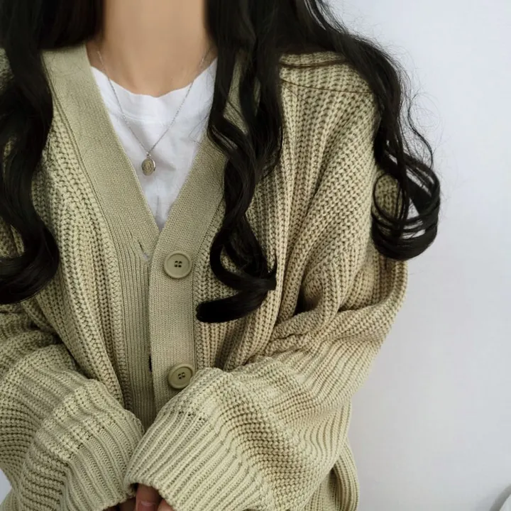 [봄가을/데일리핏] 러블리한 하찌 v넥 오버핏 가디건cd 상세 이미지 18