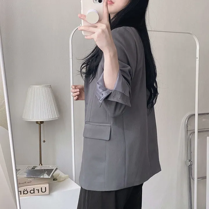 [어깨패드없는] 색감굿 3버튼 소매트임 싱글 자켓 상세 이미지 74