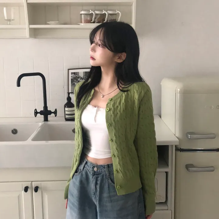 [NEW봄신상✨]데일리 라운드넥 베이직 기본 꽈배기 가디건 긴팔 9color 상세 이미지 32