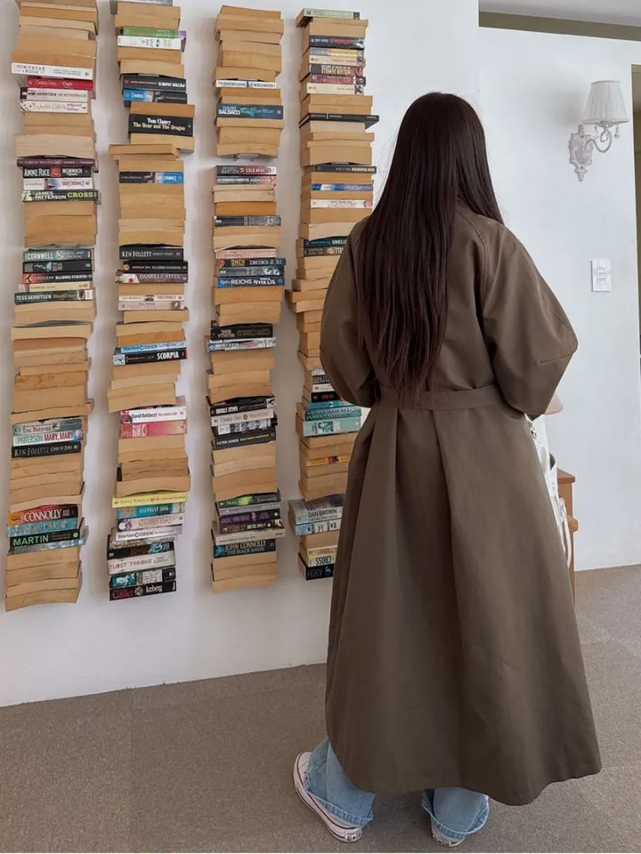 로제 하이넥 오버핏 트렌치코트, 베이직 페미닌 데일리 꾸안꾸 데이트 출근룩(3컬러) 상세 이미지 41