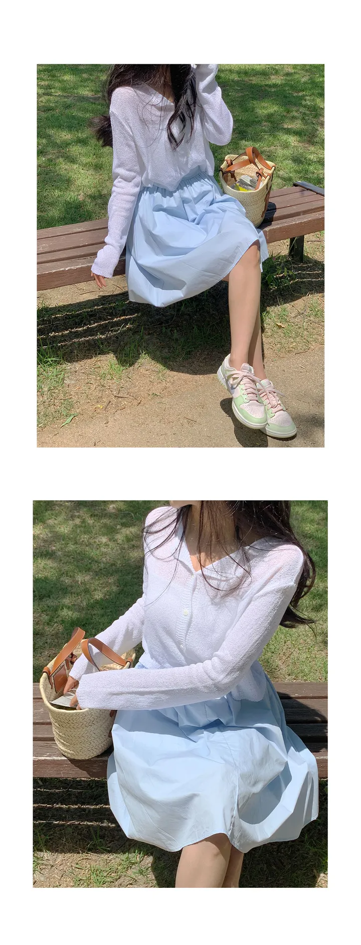[살안타💖] 팝핑 솜사탕 니트 가디건크롭 시스루 레이어드 볼레로 커버업 부클 가디건 가을 간절기 아우터 살안타템 상세 이미지 18