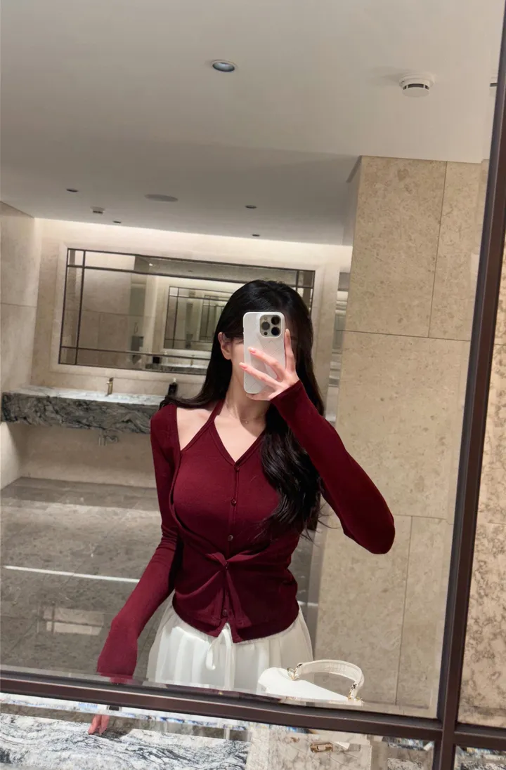 오묘한컬러감🌹*뷰엘단독* 아망 홀터넥 나시 가디건 투피스 세트 레이어드 가디건 봄가디건 상세 이미지 15