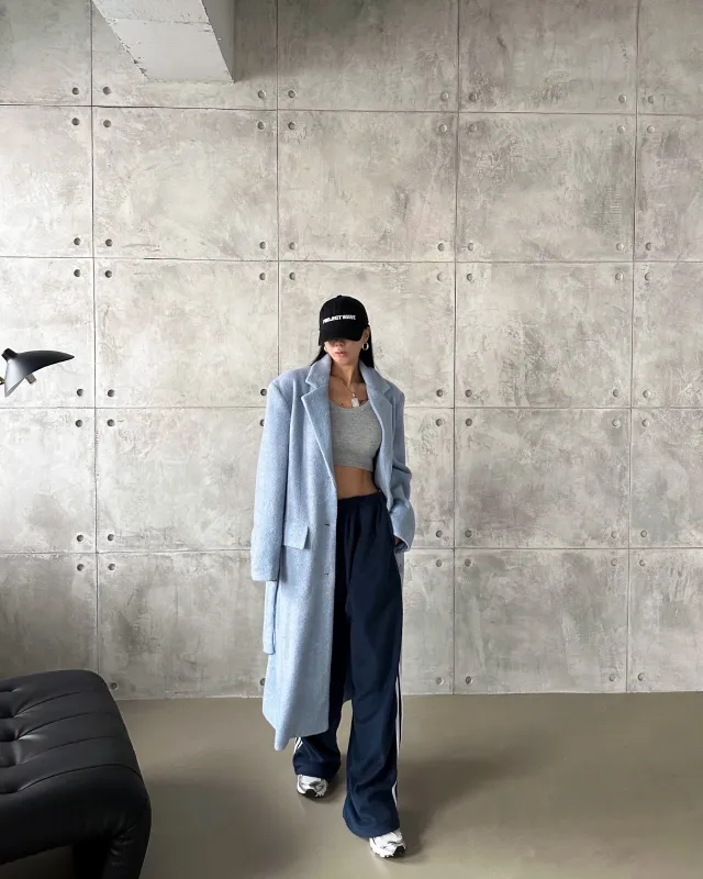 [SALE] 포그니 벨트 롱 코트 SKYBLUE COLOR 상세 이미지 16