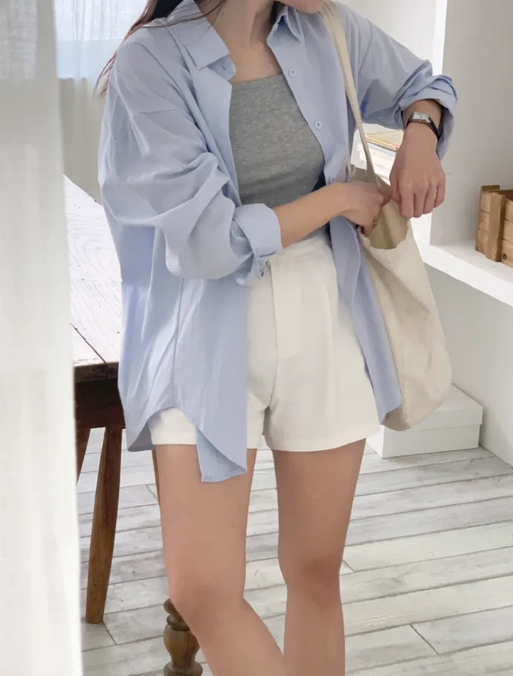 [주문폭주/당일출고] 루즈핏 파스텔 코튼 셔츠 남방 5col 봄셔츠 여름셔츠 가을셔츠 상세 이미지 60