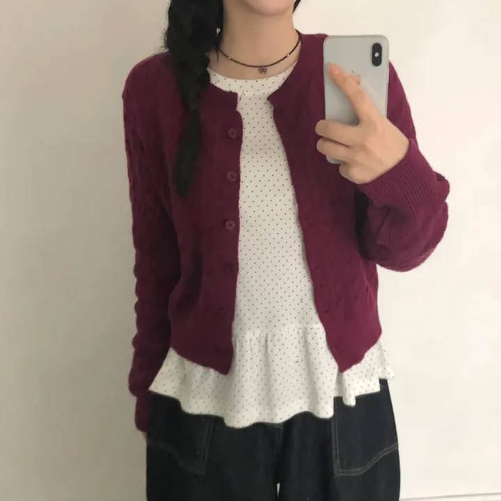 [NEW봄신상✨]데일리 라운드넥 베이직 기본 꽈배기 가디건 긴팔 9color 상세 이미지 6