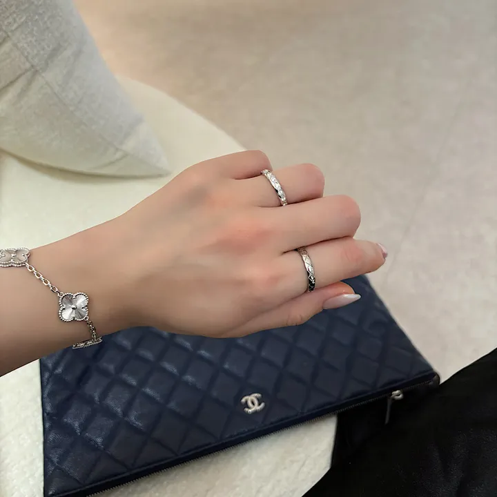 오늘출발/(high quality)18k  퀄팅 미니 다이아 가드링 세트 상세 이미지 8