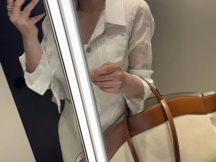 슬림 시스루 자켓 상세 이미지 3