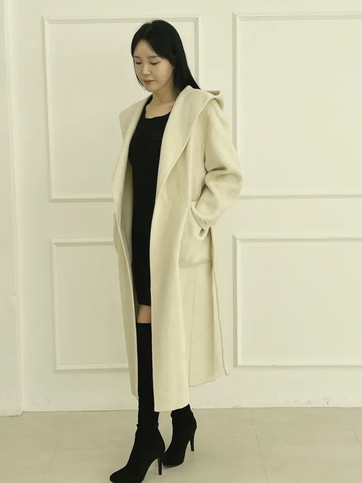 자체제작 원단부터 다른 핸드메이드 양모 후드코트 리얼빅사이즈, 가벼운코트,연말룩, 하객룩 110까지 상세 이미지 10