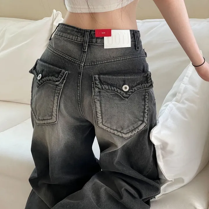 (OOTJ)린지 포켓 와이드 데미지 롱 블랙 데님 팬츠 one color/2 Size 상세 이미지 28