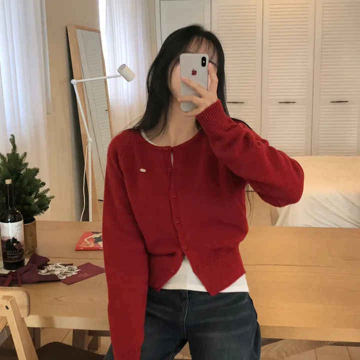 [브랜드퀄리티❗]포근함가득,잘록핏 펜던트 니트 라운드넥 나그랑 가디건 7color 상세 이미지 16