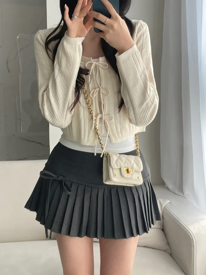 [주문폭주🤍/리본포인트!]  💘남심 저격해버릴 리스 쓰리리본 가디건 상세 이미지 17