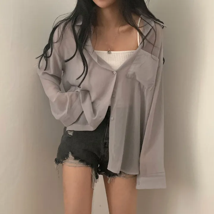 [베스트재진행] 남심저격, 시스루 루즈핏 셔츠;4col 상세 이미지 27