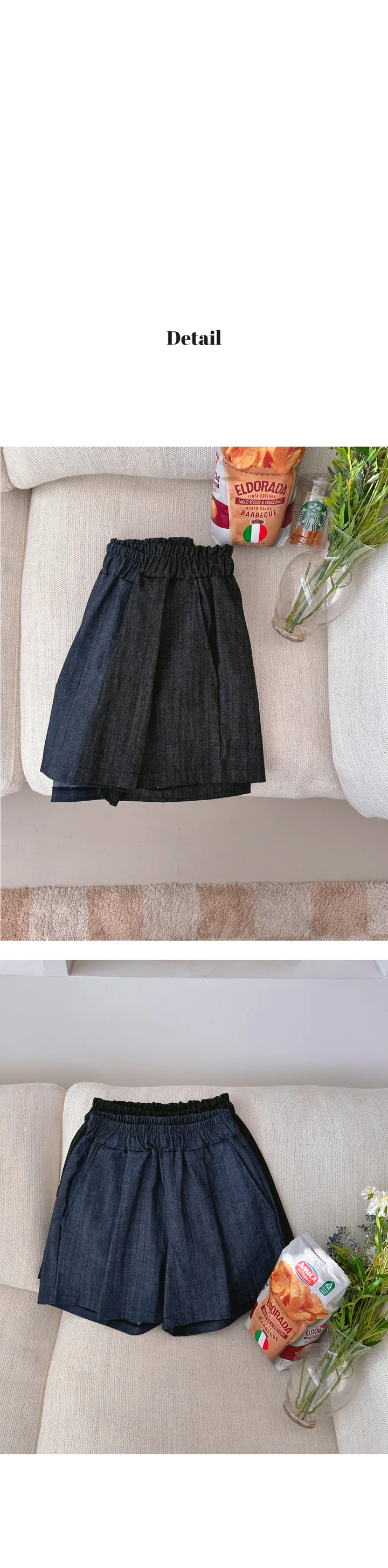 [날씬해팬츠👖💙] 국내제작 생지 4부 허리밴딩 오버핏 핀턱 반바지 팬츠 상세 이미지 10