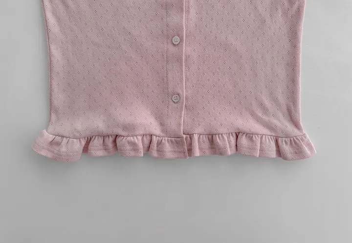 [머플러set/파스텔색감] 아투 라운드넥 펀칭 아일렛 프릴 여리핏 긴팔 가디건 3colors 상세 이미지 36