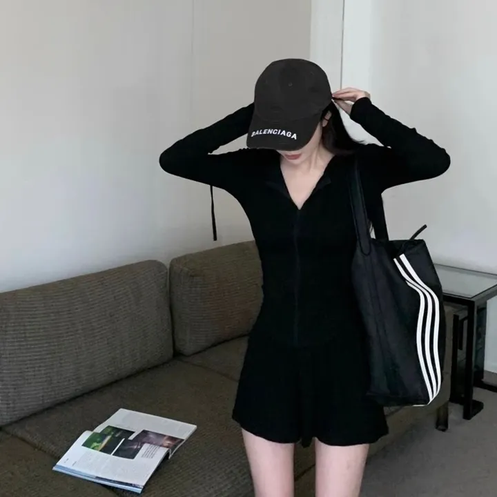-3kg 몸매보정 트레이닝 세트 슬림핏 후드집업 밴딩반바지 상세 이미지 20