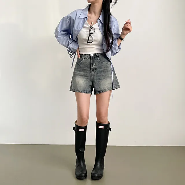 [컬러추가!/~2XL까지/made] 핏극찬, 시그니처 빈티지 데님숏팬츠 청반바지 4color 상세 이미지 17