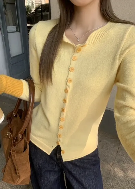 ❣️스타일업❣️ 투톤 가디건 배색 기본 이너 간절기 아우터 봄 가을 가디건 상세 이미지 5