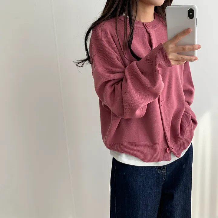[ 데일리/무려~12컬러 ] 가을 겨울 포포 도톰 라운드 가디건 상세 이미지 69