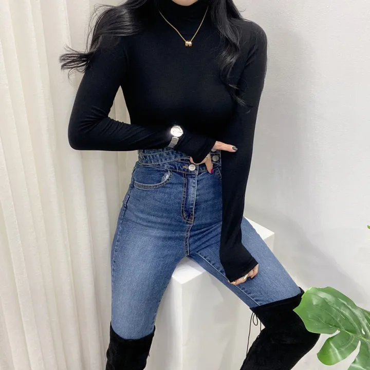 🚀당일발송🚀[6천장돌파/기모선택/묶음할인] 봄 가을 겨울 메이 부들 여리 폴라 티셔츠 이너티 상세 이미지 40
