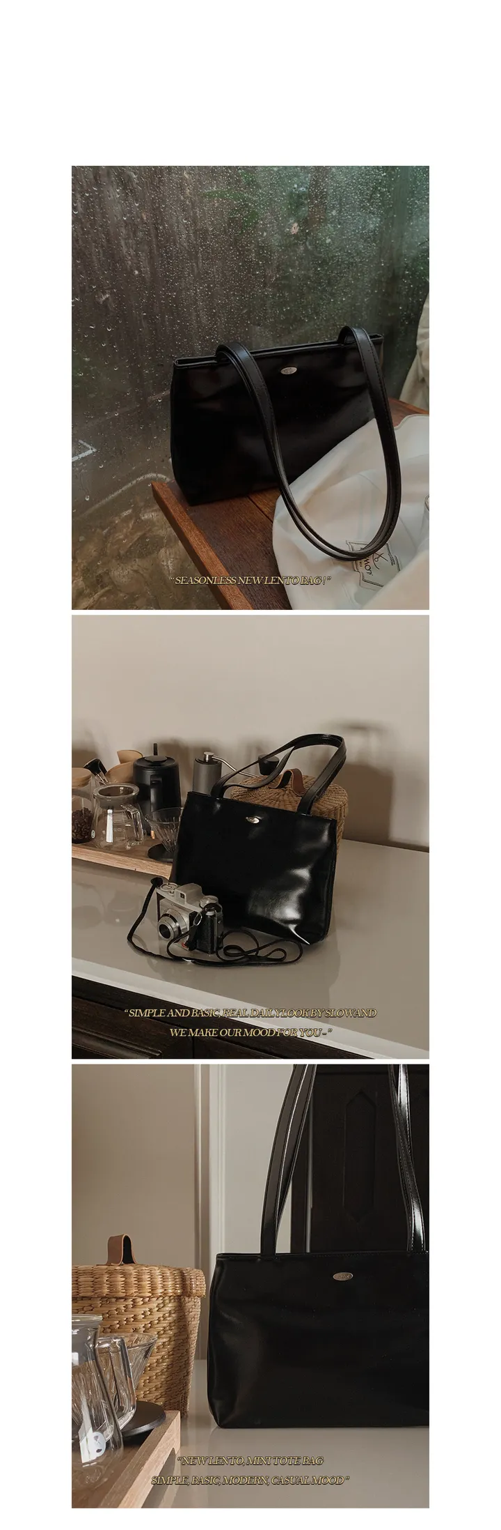 [🤎데일리/가벼움] #LENTO. Bazil Everyday bag  - 5 color (SLOWMADE/자체제작/비건레더/플레인/실버백/글로시) 상세 이미지 19