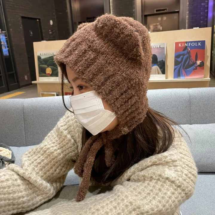 🚚당일발송🚚  제리 뽀글이 니트 보넷 후드넥 모자 워머 상세 이미지 5