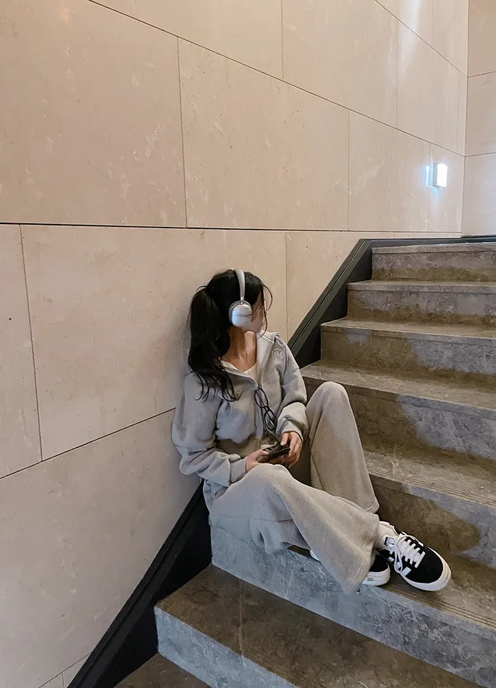 [MADE/허리잘록!][고퀄보장] 데이지 크롭 후드집업+롱 와이드팬츠 set 봄트레이닝 데일리추리닝 상세 이미지 45