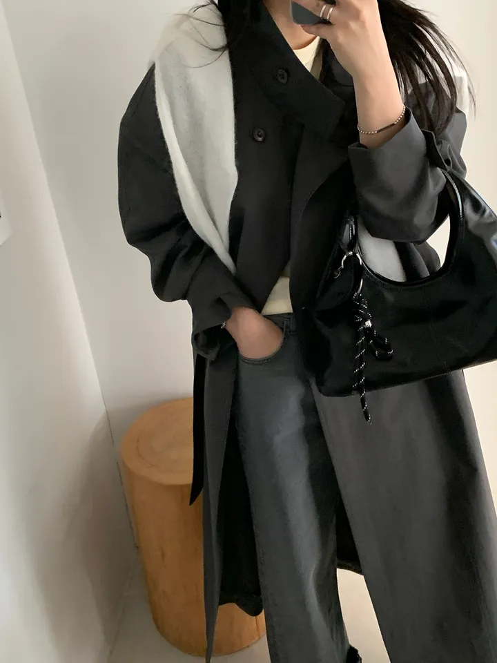 쇼룸 루프백 더블 트렌치 코트 상세 이미지 33