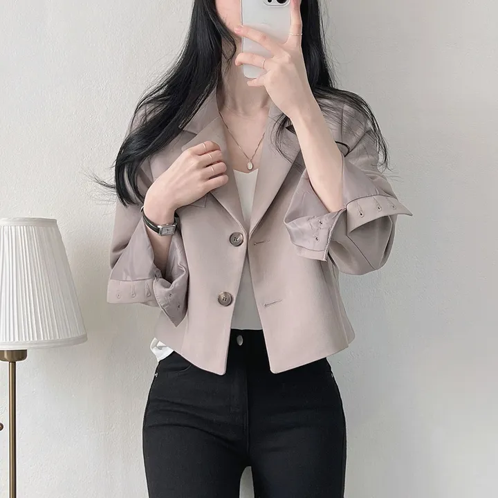 봄자켓*.* [패드없는, 퀄리티굿] 소매트임 크롭 자켓 상세 이미지 25