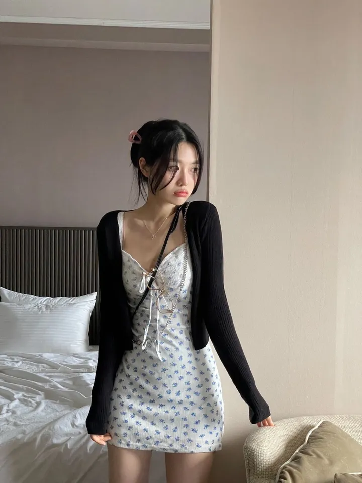 6color 웨인 여리핏 슬림 골지 브이넥 크롭 니트 가디건 6color 상세 이미지 42