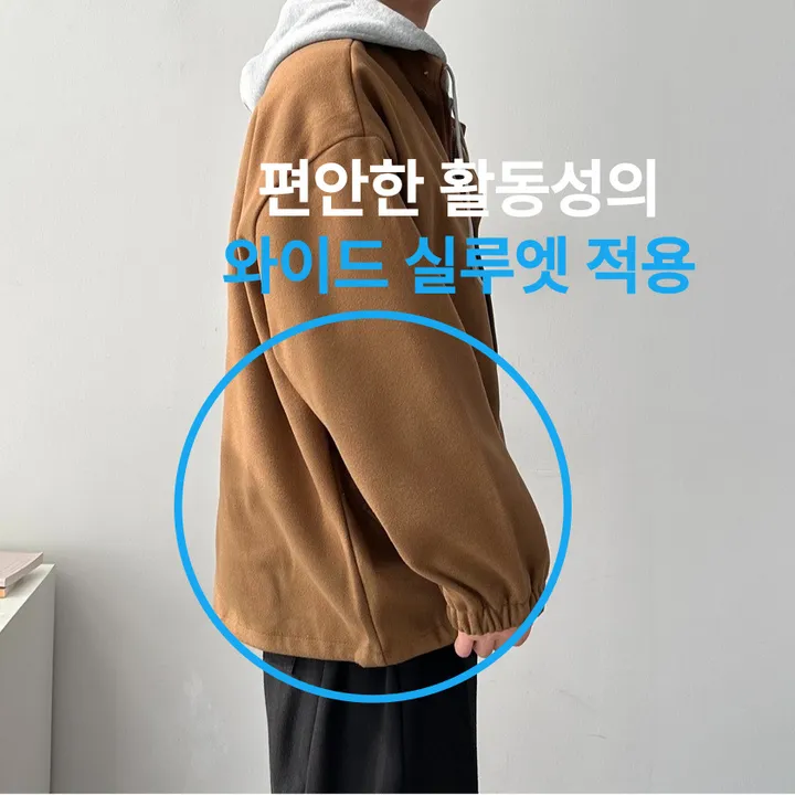 가을 겨울 오버핏 하프 코트 미니멀 빅사이즈 아우터 후드레이어드오버핏코트 상세 이미지 5