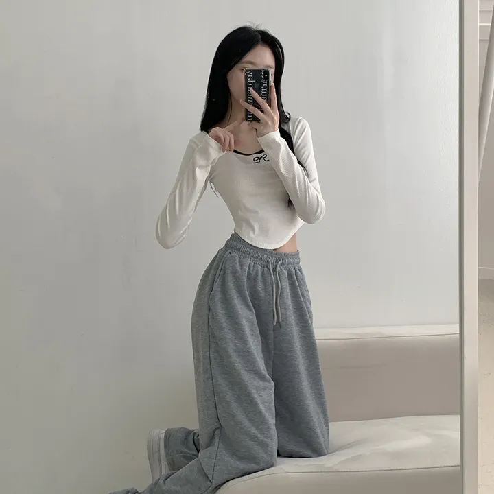 묶음할인💌[숏&롱/L사이즈까지ෆ/데일리팬츠]오엔 와이드핏 롱 트레이닝 밴딩 팬츠 3colors 상세 이미지 25