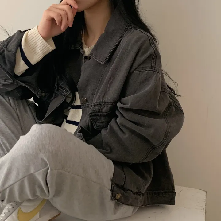 [빈티지/오버핏] 허쉬 봄,가을 루즈핏 흑청 면자켓;2col 상세 이미지 19