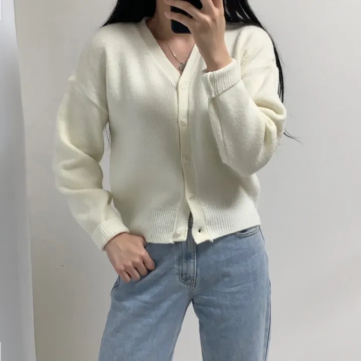 [7컬러/도톰해요!] 촘촘한 짜임의 데일리 브이넥 니트 가디건 상세 이미지 10