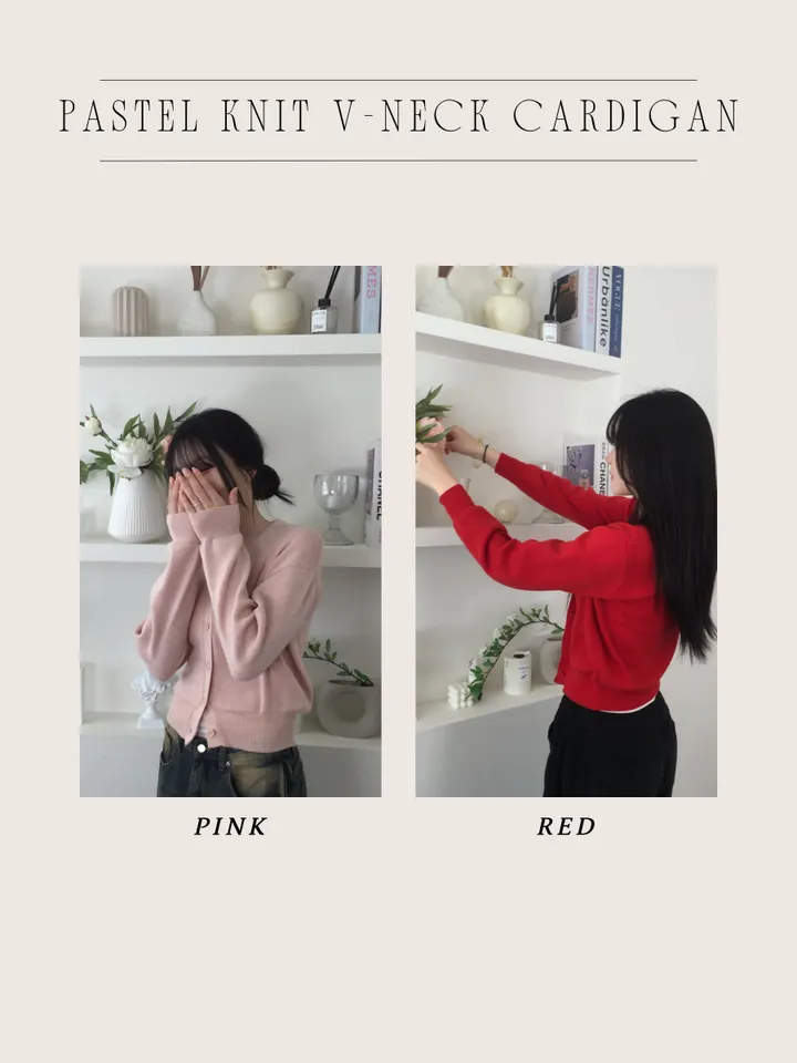 {✩봄 신상 / 넉넉 여리핏✩} 🌸팔뚝살 커버 맛집🌸 파스텔 니트 브이넥 가디건 상세 이미지 10