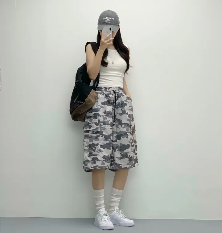 [카모버뮤다!/카고밴딩/5부기장] 카고 밴딩 하이웨스트 5부 버뮤다 숏팬츠 여름반바지 여름팬츠 상세 이미지 8