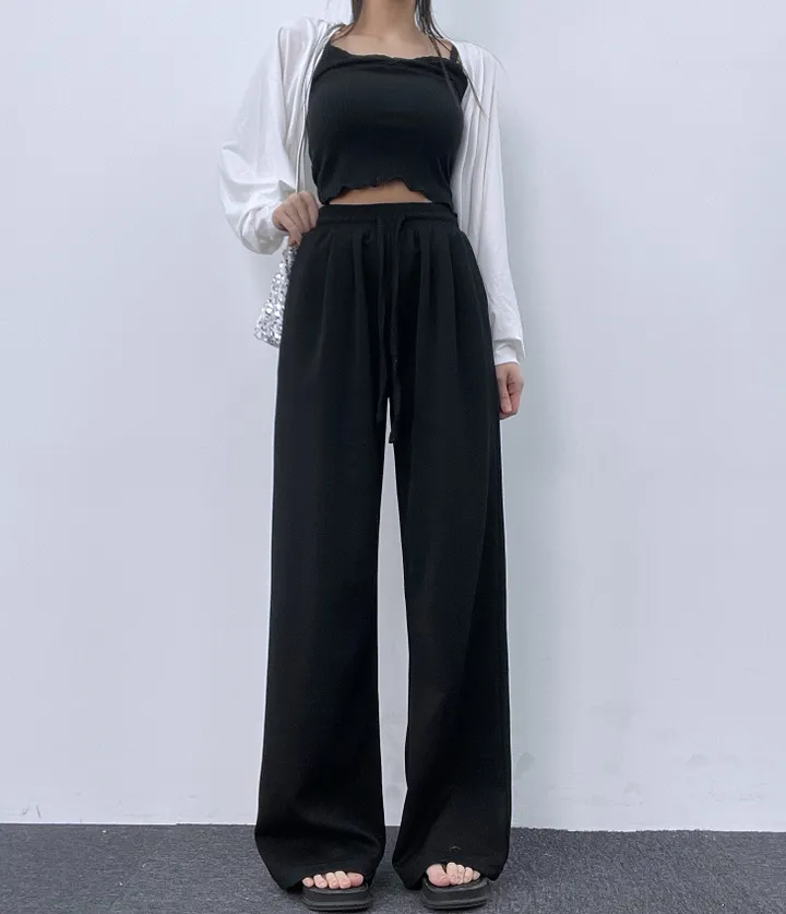 * 차르르 날씬핏 * 와이드팬츠 여름 트레이닝바지 여름옷 봄 밴딩 바지 찰랑팬츠 핀턱 와이드 롱 팬츠 쭈리 여름바지 봄바지 가을바지 츄리닝 상세 이미지 44