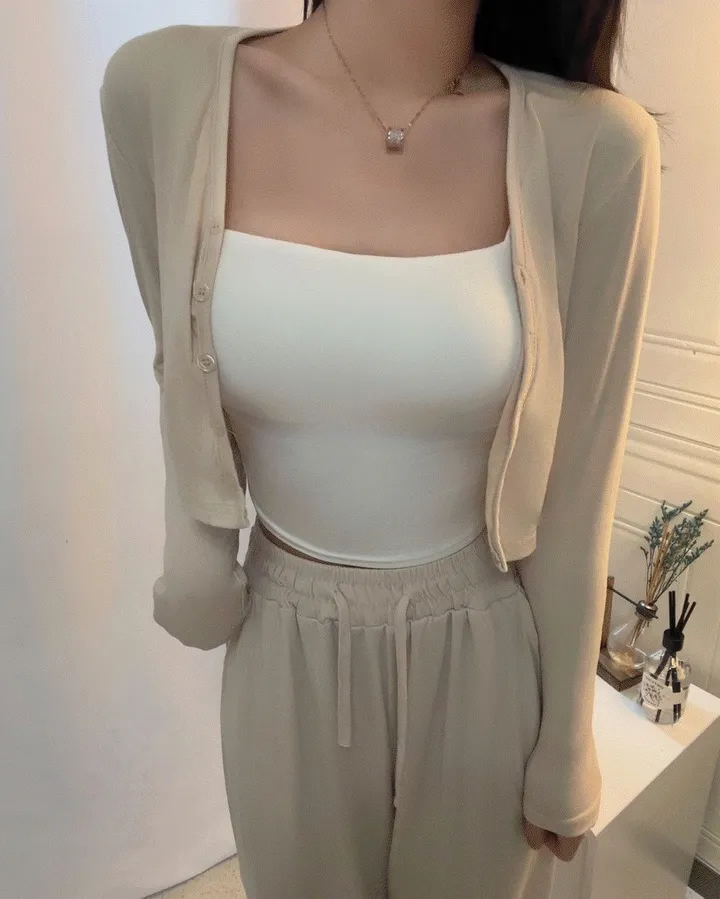 💕💕여리핏 슬림 브이넥 청순 부들 찰랑 데이지 단추가디건(봄/여름 신상)데이지 여친룩 가디건 (5컬러ㅣ봄,여름,가을 가디건 상세 이미지 2