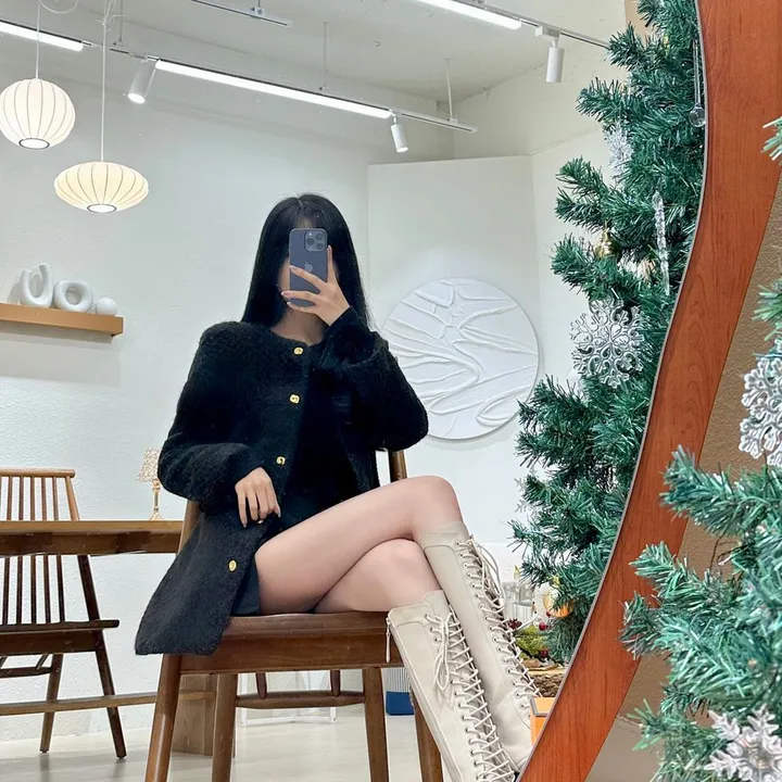 [코트겸원피스💗] 보들보들 연말룩 앙고라 하프 자켓 코트 원피스 상세 이미지 27