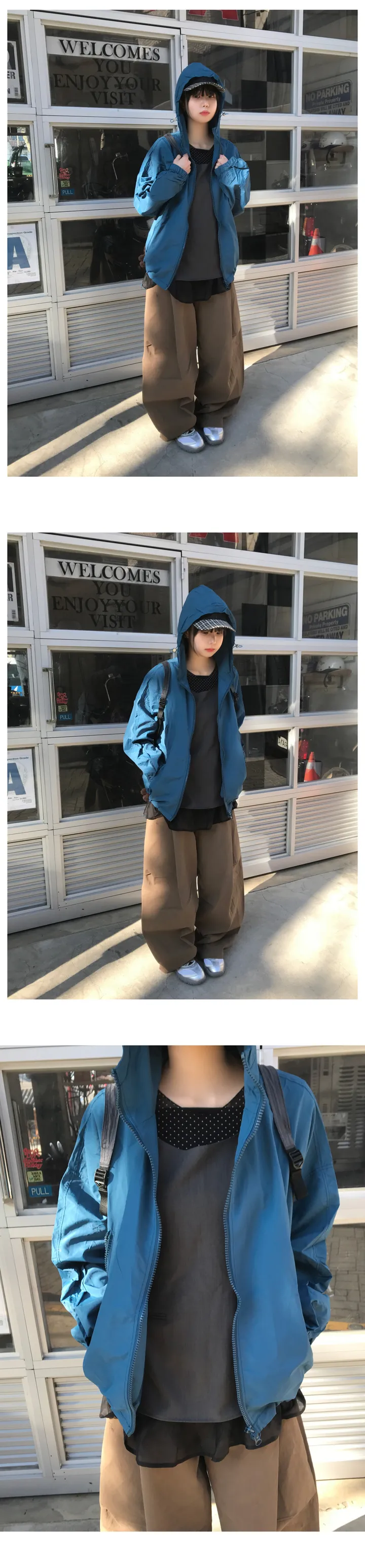 지퍼 후드 바람막이 자켓 (5 color) 상세 이미지 9