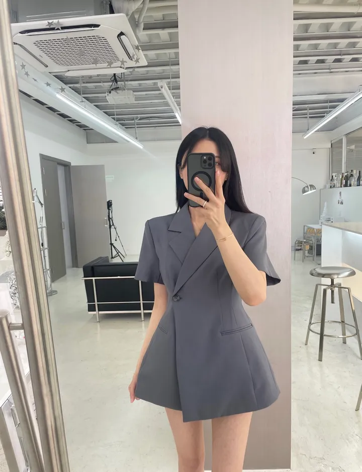 [무조건‼️/여름하객룩/체형보정] 반팔 랩 라인 자켓 3color 상세 이미지 18
