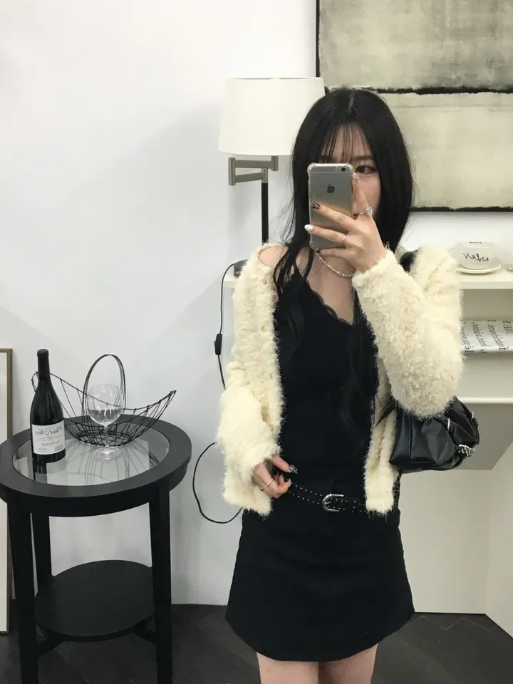 [최저가 할인중%🌼]스노우 퍼 가디건 3color 상세 이미지 5