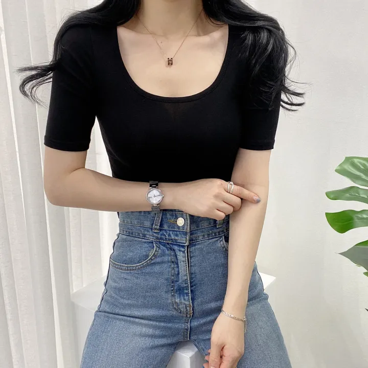 🚀당일발송🚀[묶음할인/기본템] 봄 여름 메이 스퀘어넥 5부 티셔츠 흠뻑쇼 워터밤 이너티 상세 이미지 49