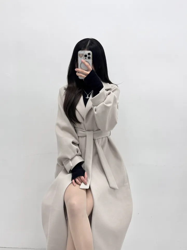 [개강룩/핏보장] 러블리 퍼프 몽글 롱 코트 울코트 (4color) 상세 이미지 15