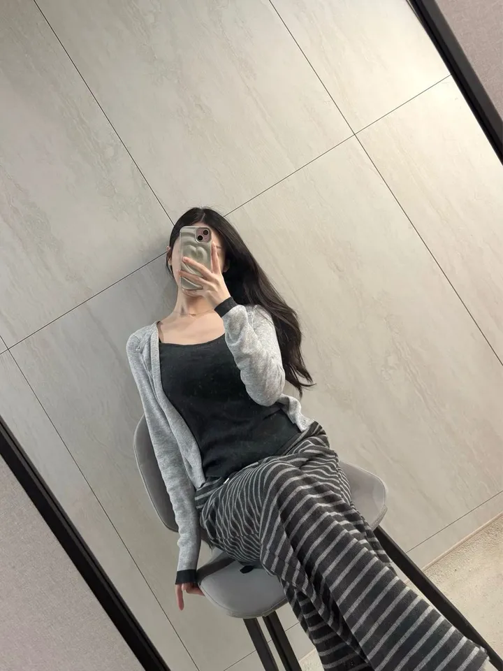 [일체형] 4color 레이어드 니트 가디건 *레이어드 가디건, 골지 가디건, 간절기, 배색가디건 상세 이미지 19
