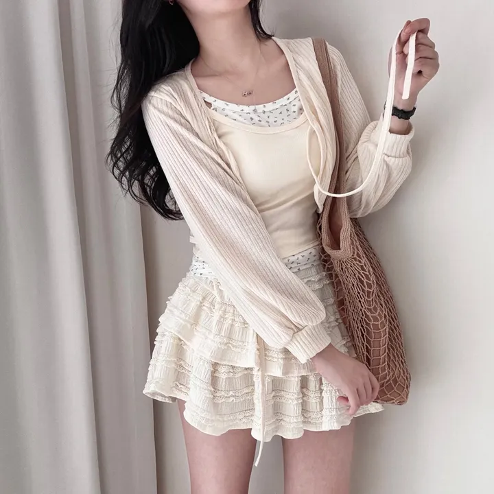 [하나사서 1년 뽕 뽑는*.*] 사계절템 살탐방지-! 골지 리본 발레코어 크롭 볼레로 가디건 상세 이미지 14