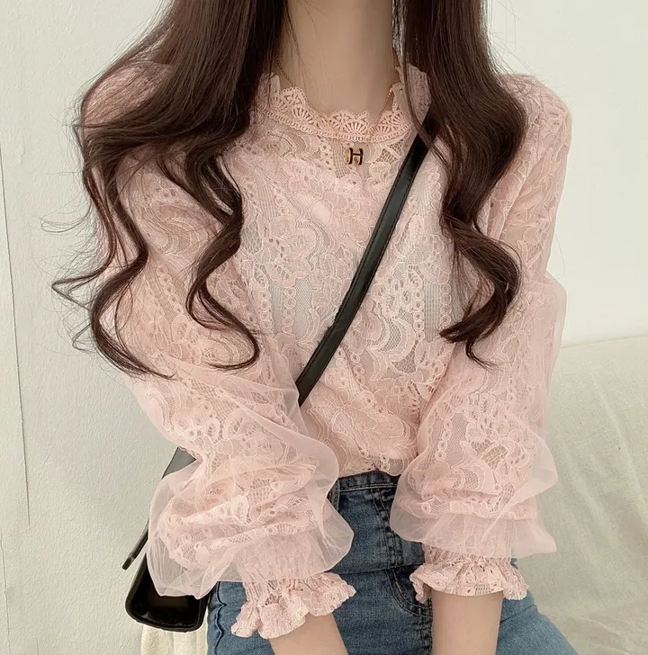 안감있는, 세젤예 레이스 시스루블라우스 4color 상세 이미지 7