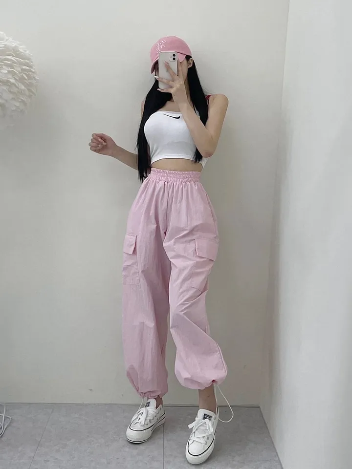 🎀국내제작/편한착용감/최저가강추/모델소장/시원한소재/오래착용가능🎀데일리 꾸안꾸 바스락 에스파 카고 조거 트레이닝 팬츠 상세 이미지 10