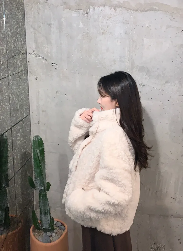 [최저가!/에이블리인기템*.*] 하이넥 터틀 뽀글이 퍼 자켓 겨울자켓 아우터 덤블 숏자켓 숏코트 플리스자켓 상세 이미지 10